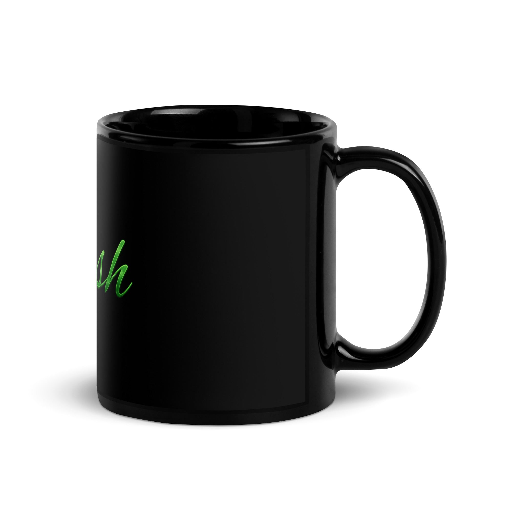 Qush Black Glossy Mug – Minimalist Drinkware, Coffee Cup, Streetwear Lifestyle Mug