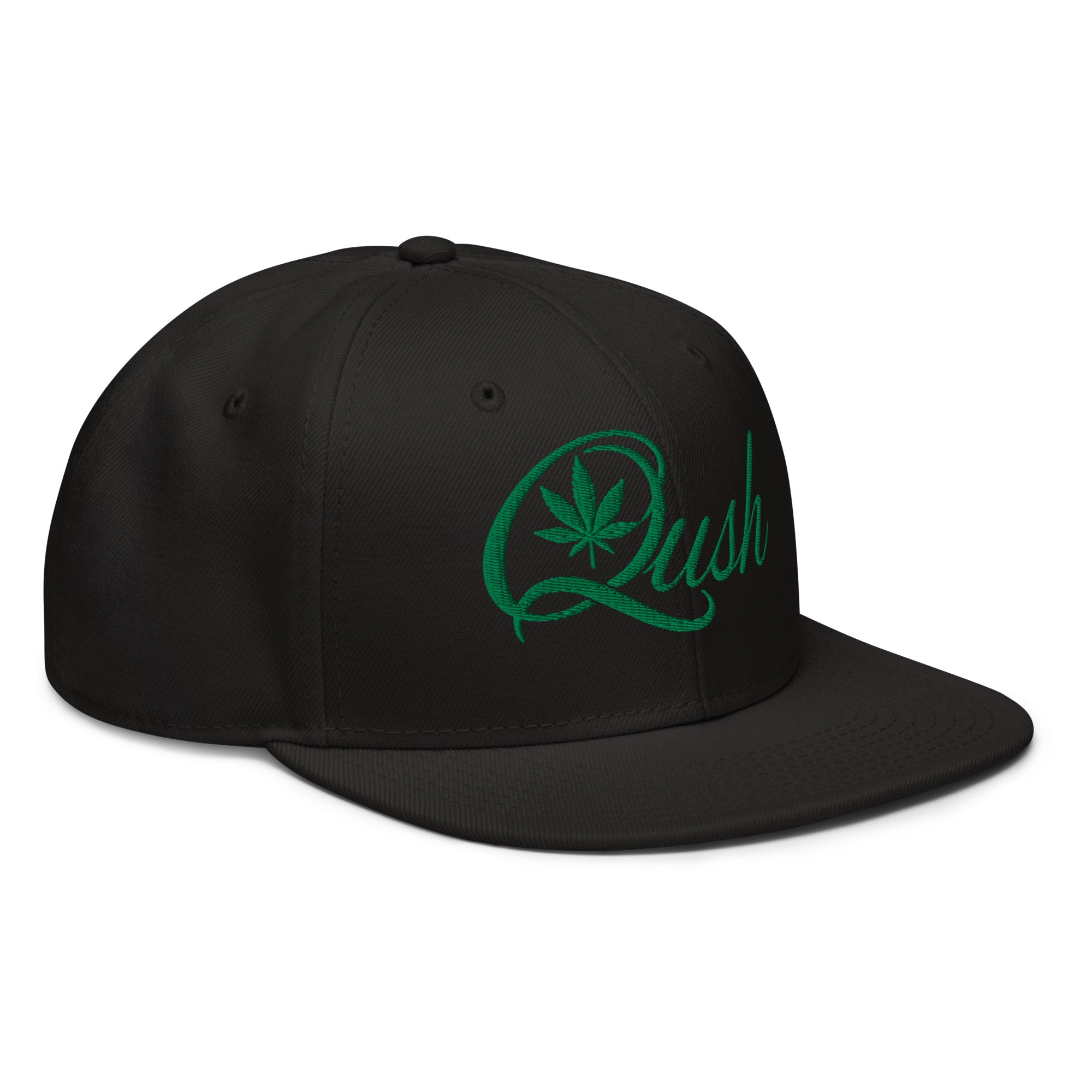 Qush Embroidered Trucker Hat | Black & White Streetwear Cap | Luxury Urban Snapback | Cannabis Lifestyle Fashion Hat | Premium Embroidery