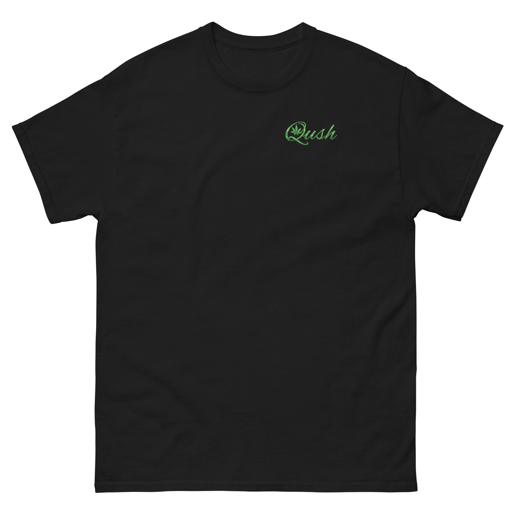 Qush Signature T-Shirt – Streetwear Graphic Tee, Minimalist Urban Fashion, Unisex Black Shirt